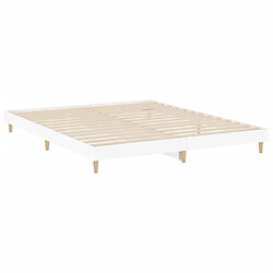 Maison Chic Lit adulte - Lit simple Cadre de lit,Structure du lit Contemporain blanc 180x200 cm bois d'ingénierie -MN80510 pas cher