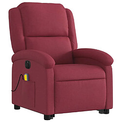 Avis Maison Chic Fauteuil Relax pour salon, Fauteuil inclinable de massage électrique Rouge bordeaux Tissu -GKD63137