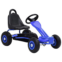 vidaXL Kart à pédales avec pneus Bleu