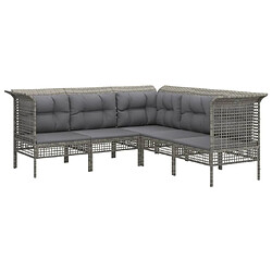 Acheter vidaXL Salon de jardin 8 pcs avec coussins Gris Résine tressée