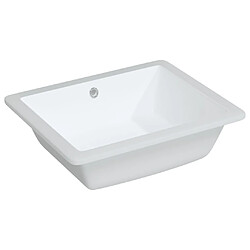 vidaXL Évier de salle de bain blanc rectangulaire céramique