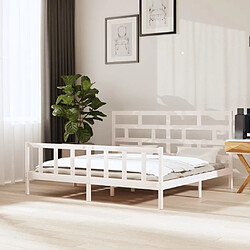 vidaXL Cadre de lit sans matelas blanc bois de pin massif