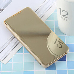 Wewoo étuis en cuir Coque Housse à rabat horizontal PU avec miroir de galvanoplastie pour Galaxy S10e, support (Or)