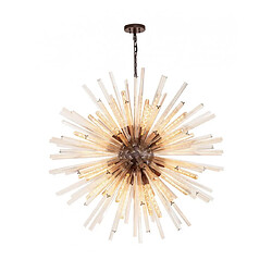 Luminaire Center Suspension 32 ampoules Or champagne,Brun oxydé