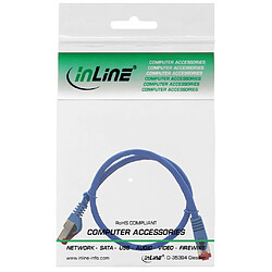 Câble de raccordement InLine® S / FTP PiMF Cat.6 250 MHz sans cuivre halogène bleu 0.3m