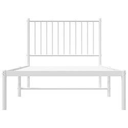 Acheter vidaXL Cadre de lit métal sans matelas avec tête de lit blanc 90x190cm