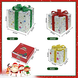 Autres Temps ZMH Gift Box Christmas Decoration : Set de 3 boîtes de Noël d'intérieur pour l'éclairage sous les arbres pas cher