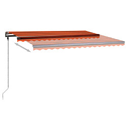 Acheter vidaXL Auvent manuel rétractable avec LED 450x350 cm Orange et marron