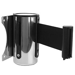 Stanchion Queue Barrier Wall Mount Multicolide Ruban rétractable Ruban rétractable 2m Noir