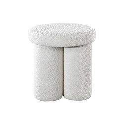 Vente-Unique Pouf en tissu bouclette blanc CONOMO