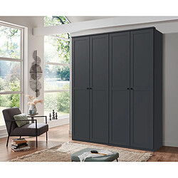 Pegane Armoire, placard avec corniche coloris Graphite - longueur 180 x hauteur 210 x profondeur 58 cm