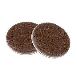 Acheter Miroir de maquillage 2 plis rond compact avec peigne poche biscuit taille marron mignon