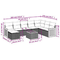 Avis Maison Chic Salon de jardin 9 pcs avec coussins | Ensemble de Table et chaises | Mobilier d'Extérieur noir résine tressée -GKD60787