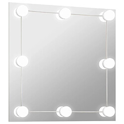 vidaXL Miroir mural avec lampes LED Carré Verre