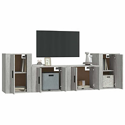 Avis Maison Chic Ensemble de meubles TV 4 pcs pour salon - Sonoma gris Bois d'ingénierie -MN34603