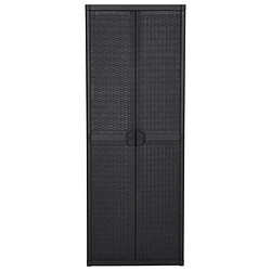 vidaXL Armoire de rangement de jardin Noir 65x45x172 cm PP Rotin