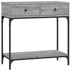 vidaXL Table console sonoma gris 75x34,5x75 cm bois d'ingénierie