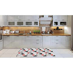 Alter Chemin de cuisine, 100% Made in Italy, Tapis antitache avec impression numérique, Coulisse antidérapante et lavable, modèle Noël - Angèle, cm 100x52