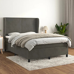 Maison Chic Lit Adulte - Lit simple Lit à sommier tapissier et matelas moelleux - Meuble de Chambre - Gris foncé 140x200cm Velours -MN58957