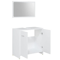 Avis vidaXL Ensemble de meubles salle de bain 4 pcs blanc bois d’ingénierie