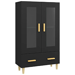 vidaXL Buffet haut noir 70x31x115 cm bois d'ingénierie