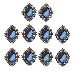 10pcs Strass Dos Plat Perles Bouton Scrapbooking Embellissement Bleu Clair