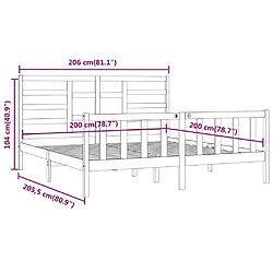 vidaXL Cadre de lit sans matelas marron miel 200x200cm bois pin massif pas cher