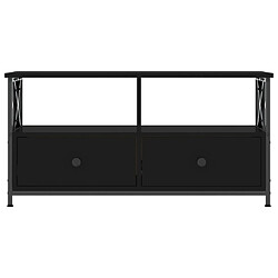 Acheter vidaXL Meuble TV noir 90x33x45 cm bois d'ingénierie et fer