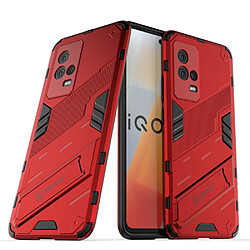 Coque en TPU anti-choc avec béquille rouge pour votre Vivo iQOO 8