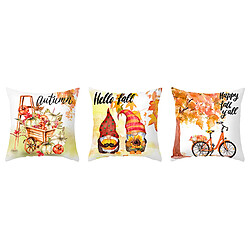 P106 3PCS 45 * 45cm Thanksgiving Modèle d'automne HUG HUG Taie d'oreiller Maison de vacances Décoration Taie d'oreiller Sofa Coussin Coussin Coussin