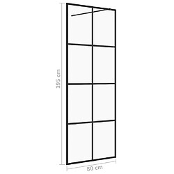 vidaXL Paroi de douche avec verre ESG transparent 80x195 cm Noir pas cher