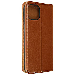 Avizar Housse pour iPhone 14 Cuir Véritable Porte-carte Support Vidéo Marron