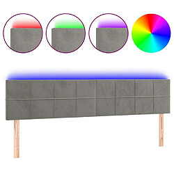 Maison Chic Tête de lit scandinave à LED,meuble de chambre Gris clair 160x5x78/88 cm Velours -MN96399