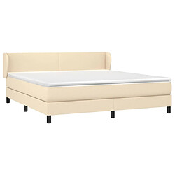 Avis Maison Chic Lit adulte- Lit + matelas,Sommier à lattes de lit avec matelas Crème 180x200 cm Tissu -GKD47252