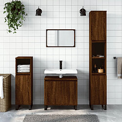 ComfortXL Ensemble D'armoires De Salle De Bain 3 Pièces Chêne Marron