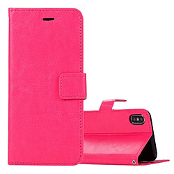 Wewoo Coque Magenta pour iPhone X Crazy Horse Texture horizontale Flip étui en cuir avec titulaire et emplacements cartes porte-monnaie cadre photo