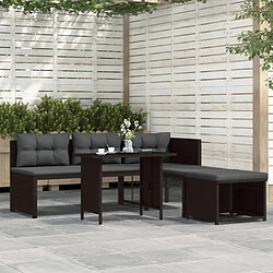 Maison Chic Salon de jardin 4 pcs - Table et chaises d'extérieur - Mobilier/Meubles de jardin Moderne Résine tressée Marron -MN52035