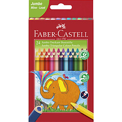 FABER-CASTELL Crayons de couleur triangulaire Jumbo, étui 24 ()