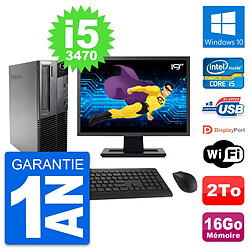 PC Lenovo M82 SFF Ecran 19" Intel i5-3470 RAM 16Go Disque 2To Windows 10 Wifi - Occasion