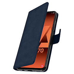 Avizar Housse Samsung Galaxy A70 Étui Portefeuille Support Stand Bleu nuit