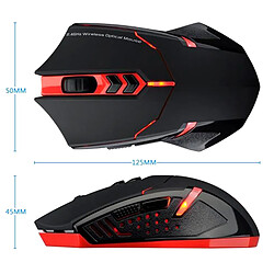 Avis E-Thinker Souris Sans fil -Gamer Professionnel 7 boutons Réglable 2.4G - Jeux de Souris Gaming Bluetooth 2000 DPI Rouge