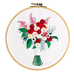 Kit Point De Croix Imprimé Kits De Broderie Motif De Fleurs Artisanat Fleur Rouge