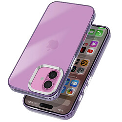 Avizar Coque pour iPhone 16 Plus Souple Design Fumé Contour Caméra Métallisé Violet