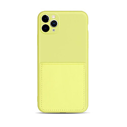 Coque en silicone souple avec porte-carte jaune pour votre Apple iPhone 11 Pro Max 6.5 pouces