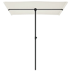 Avis vidaXL Parasol de jardin avec mât en aluminium 180x110 cm blanc sable