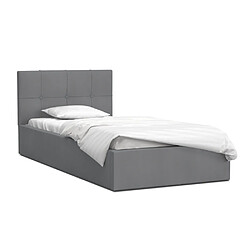 Kids Literie Lit coffre RINO 120x200 - Sommier inclus Gris clair