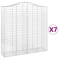 vidaXL Paniers à gabions arqués 7 pcs