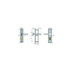 Avis Fp Poignée porte KLS114 F1 EK PZ8/72mm carré