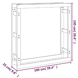 vidaXL Support pour bois de chauffage Gris 100x25x100 cm Bois de pin pas cher