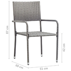 vidaXL Chaises à dîner d'extérieur 4 pcs Résine tressée Anthracite pas cher